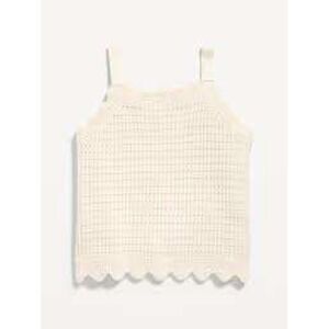 Old Navy Girls Cream Crochet Knit Tank Top Scalloped Hem Size XXL 14